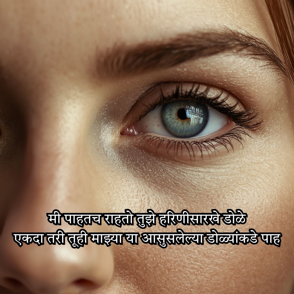 Romantic Shayari on Eyes in Marathi
